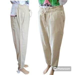 SOCIAL STANDARD by Sanctuary SOLSTICE PANT, joggers, linen blend, S, Beige, NWT